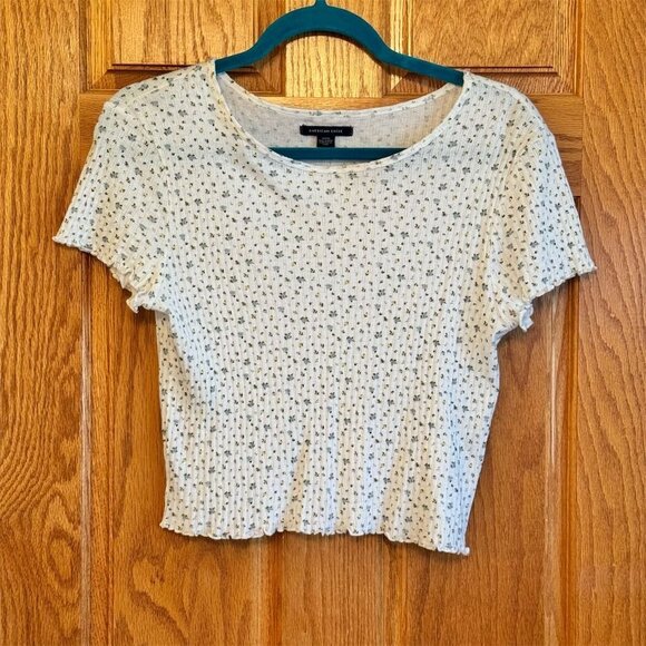 American Eagle Women's Floral Baby Tee Size M Multicolor Casual Summer - Picture 1 of 5